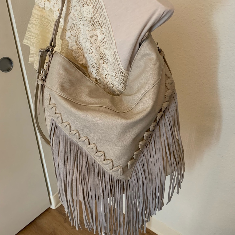 Winter White Fringe Purse